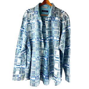 Vacation Tommy Bahama Linen Blend Coastal Buttoned Long Sleeve Shirt, Men's 3XLT